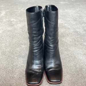 Franco Sarto black mid booties sz 8